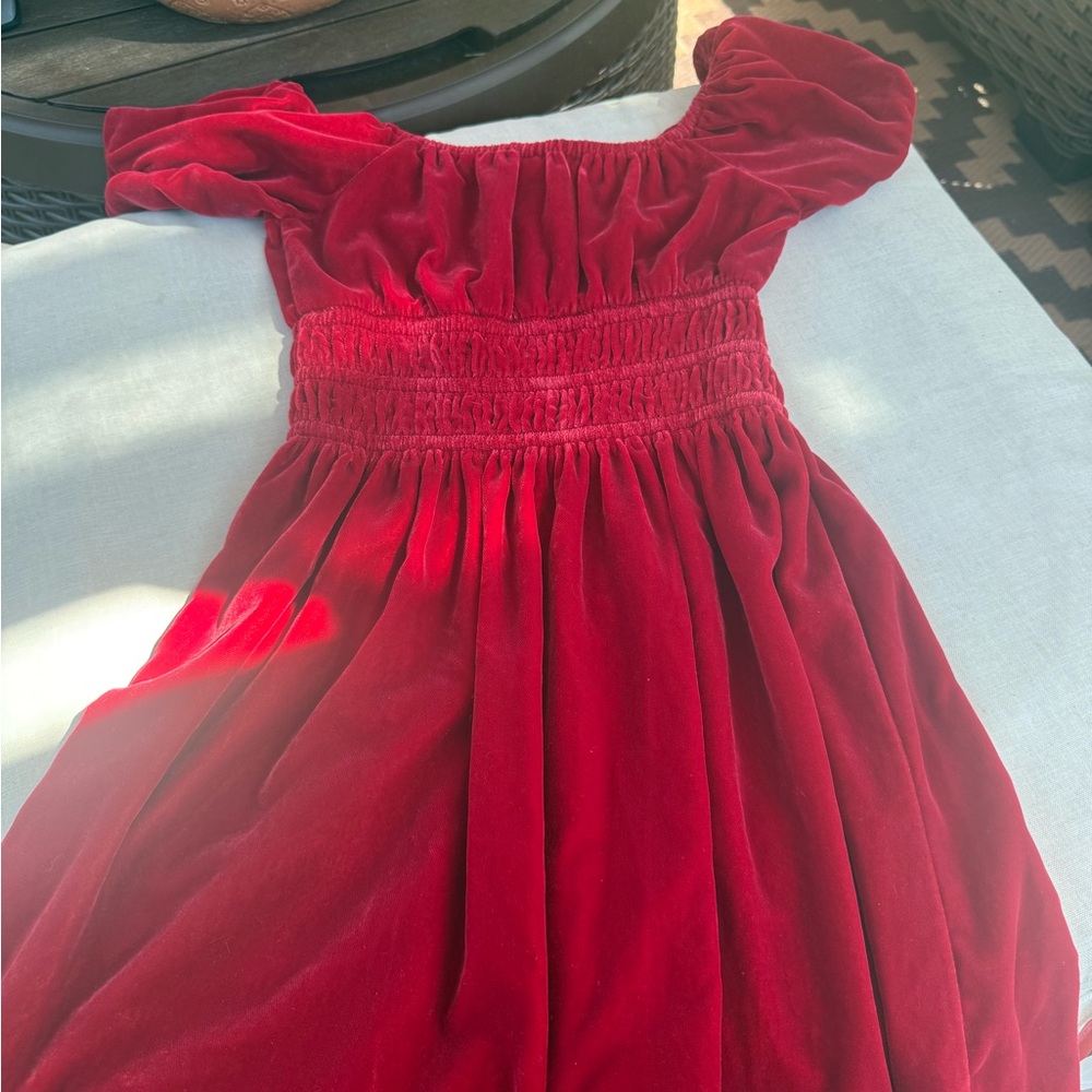 Janie and Jack Scarlet Velvet Dress